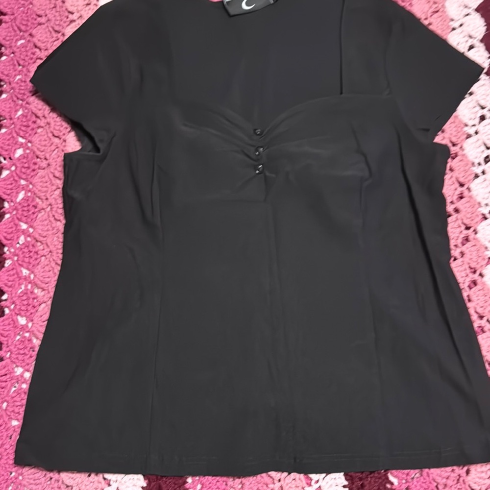 Killstar Black Fitted Cap Sleeve Blouse